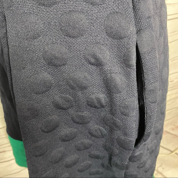 Elle Black & Green Short Sleeve Pleated Dress Size Medium - Picture 4 of 10